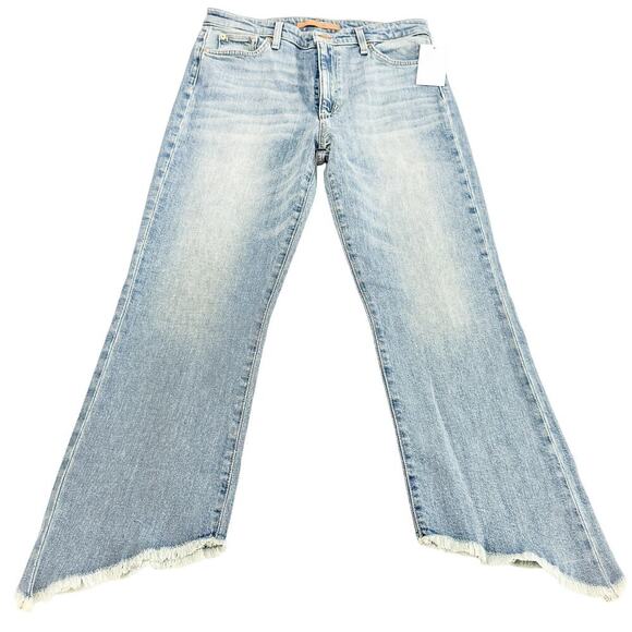 Joe's The Callie High Rise Cropped Boot Slant Raw Hem Denim Jean Zip Size 30 NWT - Picture 2 of 10